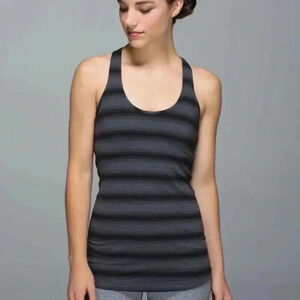 Lululemon Cool Racerback Capilano Stripe
Heathered Deep Coal Black tank  top 4